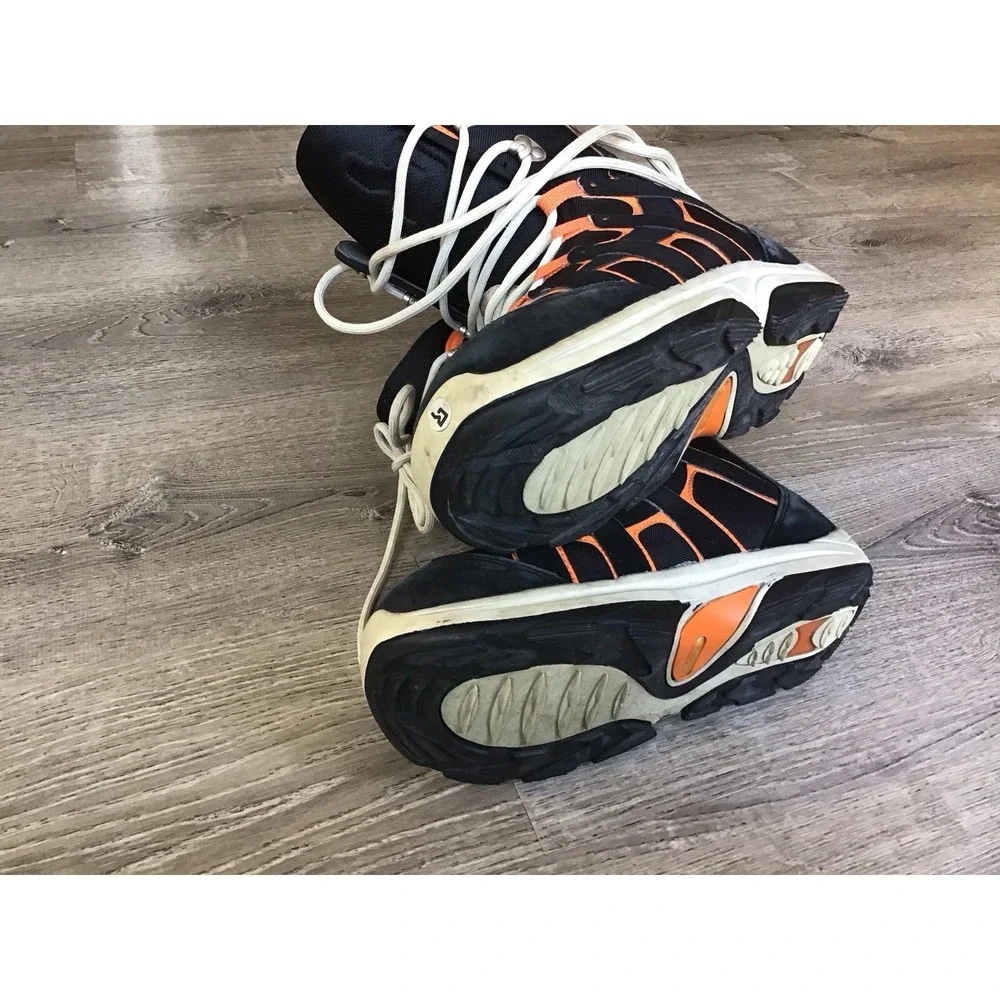 Burton Moto Men's Snowboard Boots USA Size 8.5 Gray Orange Lace Up